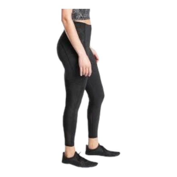 Athleta Pants - Athleta Stay Fly Reflective 7/8 Tights M Black High-Performance Workout Leggings